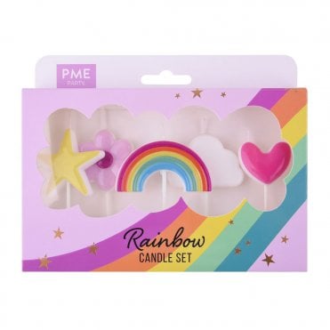 Rainbow Party Pick Candles - Pack of 5
