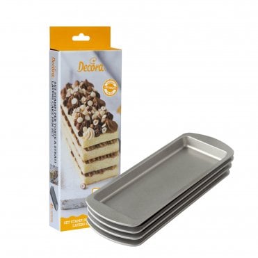 Rectangular Layered Cake Pans Set Of 4 - 25.5 x 10.5 x 2 H cm