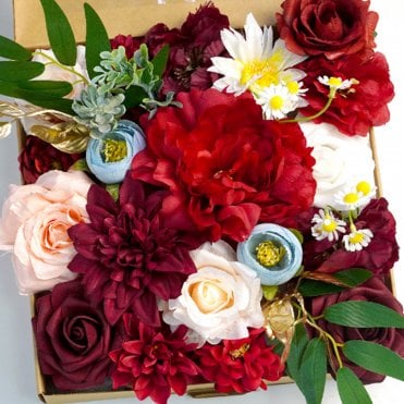 Red Garden DIY Faux Flower Box Set