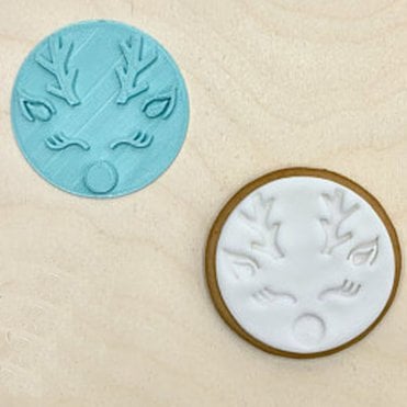 Reindeer Face - Christmas Embosser Stamp