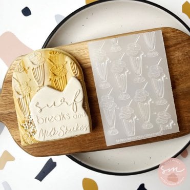 Retro Milkshakes Pattern - Cookie Embosser Stamp