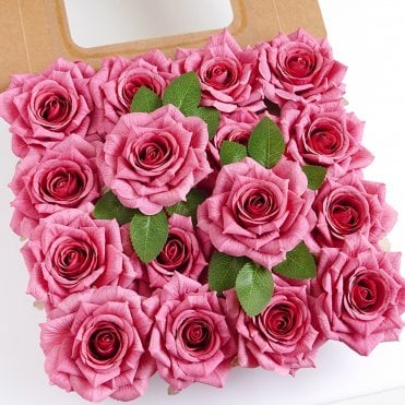 Rose Pink - DIY Faux Flower Box Set