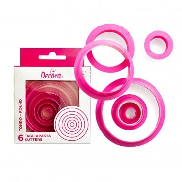 Round Cookie/Icing Cutters, Set of 6