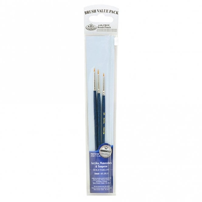 Royal Brush 3 Pieces Gold Taklon Set - Details