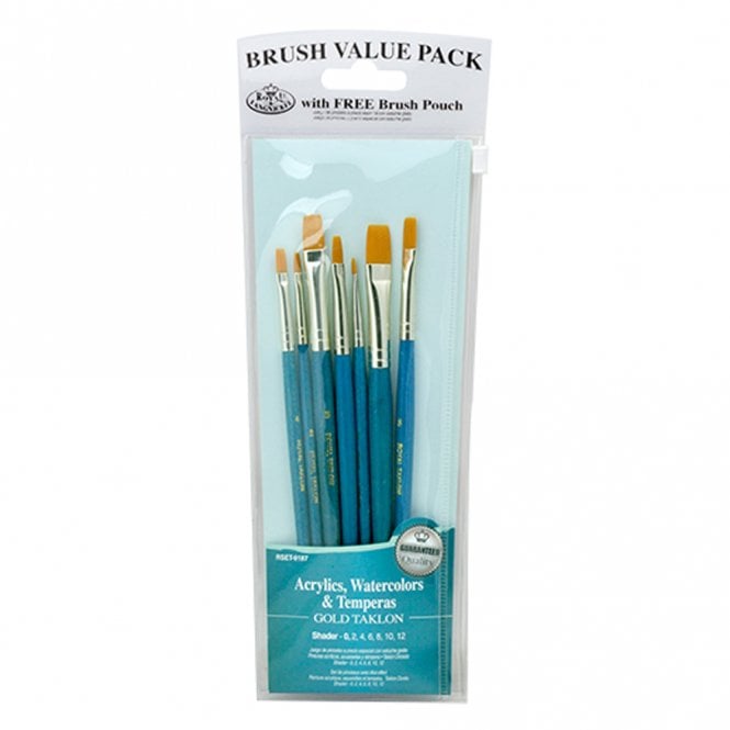 Royal Brush 7 Pieces Gold Taklon Set - Shaders