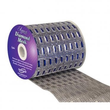 Saphire Blue No.72 Diamond Mesh Pattern No.352 - 12cm x 1 Yard
