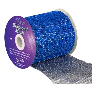 Sapphire Blue No.72 Diamond Mesh Pattern No.351 - 12cm x 1 Yard