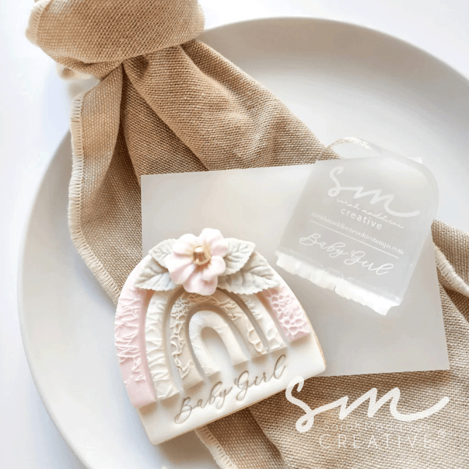 Sarah Maddison Baby Girl Script Impression Letter Press