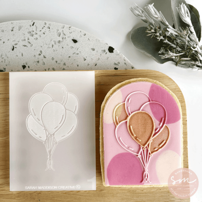 Sarah Maddison Balloon Bunch - Cookie Stamp