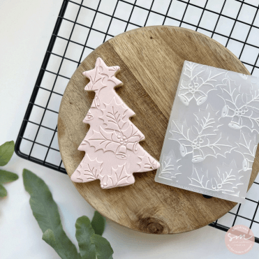Bells and Holly Pattern - Cookie Stamp