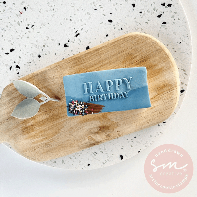 Sarah Maddison Happy Birthday Serif - Cookie Stamp