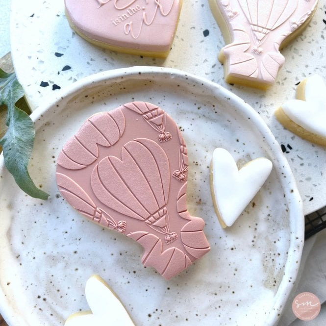 Sarah Maddison Heart Air Balloon Pattern - Cookie Stamp