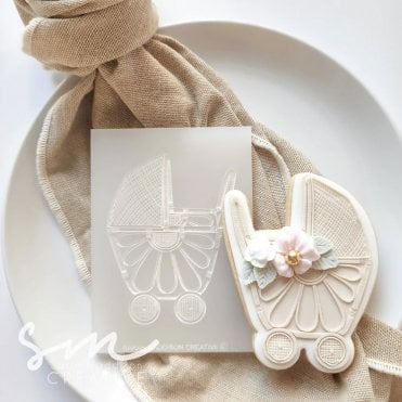 Rattan Pram Cookie Stamp & Cutter