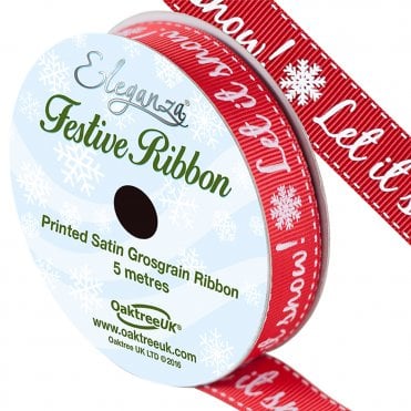 Satin Grosgrain - Let It Snow! 15mm x 5m