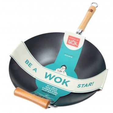 School of Wok - Heavy Duty Carbon Steel Wok - 14"/36cm