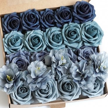 Shades of Blue - DIY Faux Flower Box Set