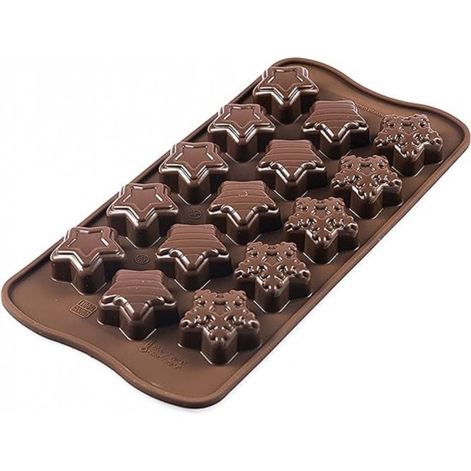 Silikomart Winter Stars - Silicone Mould N.15 Brown