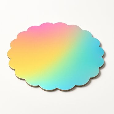 Silver Holographic Prism - Scalloped Compressed Cake Boards - 3mm