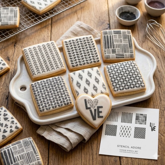 Silvia Favero Adore Collection Cookie Stencil Set - 7 Designs