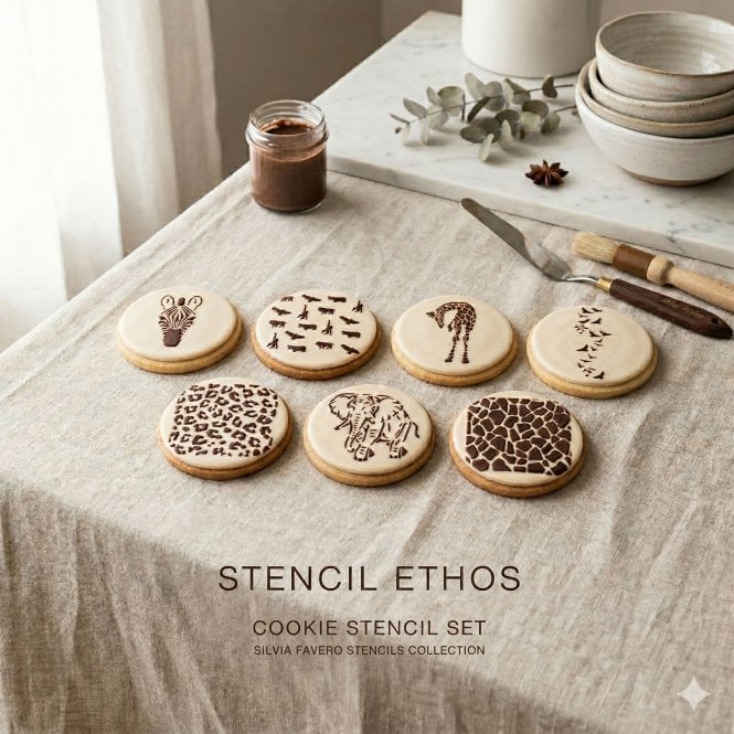 Silvia Favero Ethos Modern Cookie Stencil Collection – Set of 7