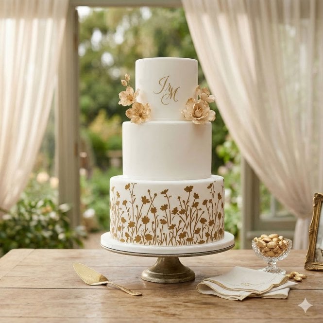 Silvia Favero Iris Floral Double-Barrel Cake Stencil for Tall Cake Decorating