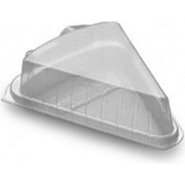 Single Portion Cake Slice Plastic Hinged Container/Box - Pack of 10