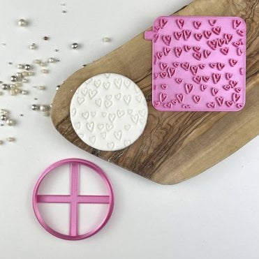 Sketched Hearts Valentine's Texture Tile Cookie Stamp