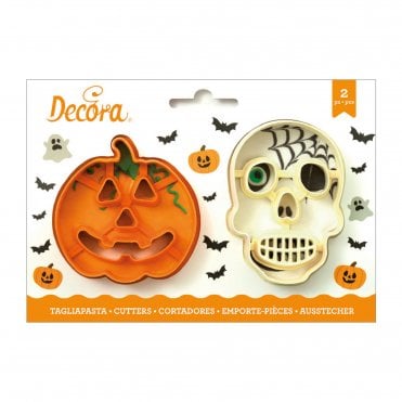 Skull and pumpkin cookie cutter