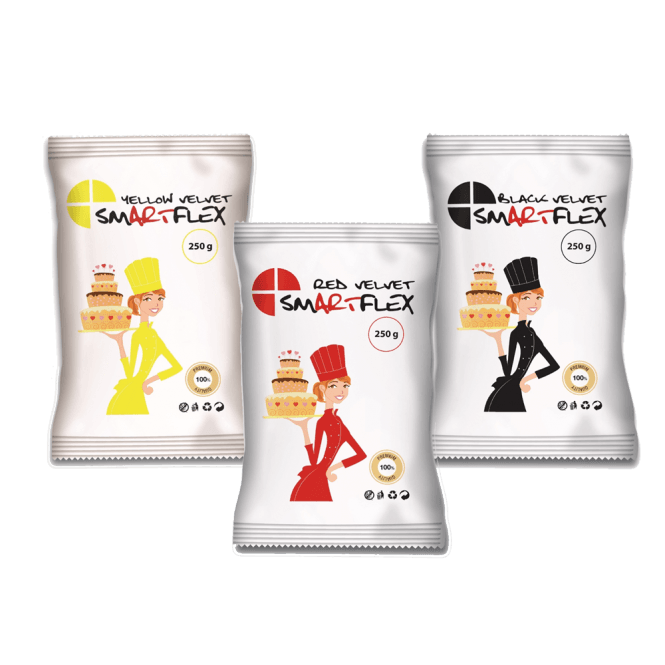 SmartFlex Premium Coloured Velvet Sugar-paste Fondant Icing 1kg Best Before: Check Description
