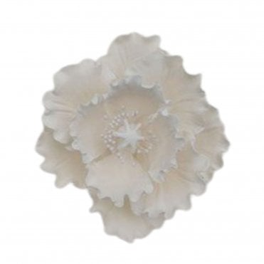 Snowy Petal Peony: Elegant All-White Edible Sugar Flowers