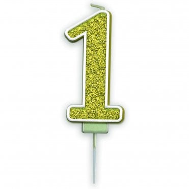 Sparkling Fizz Gold Number Candle - 7.5 cm
