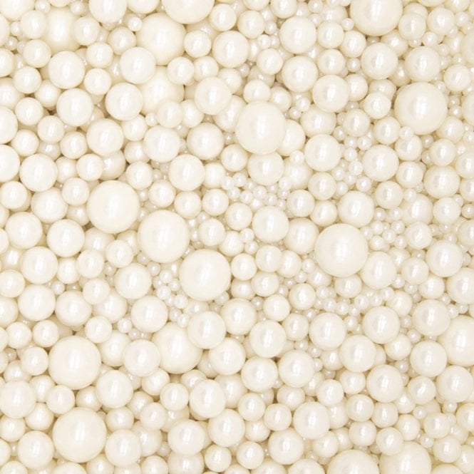 Ivory Shimmer Pearls Sprinkles - Mixed Sizes - 500g