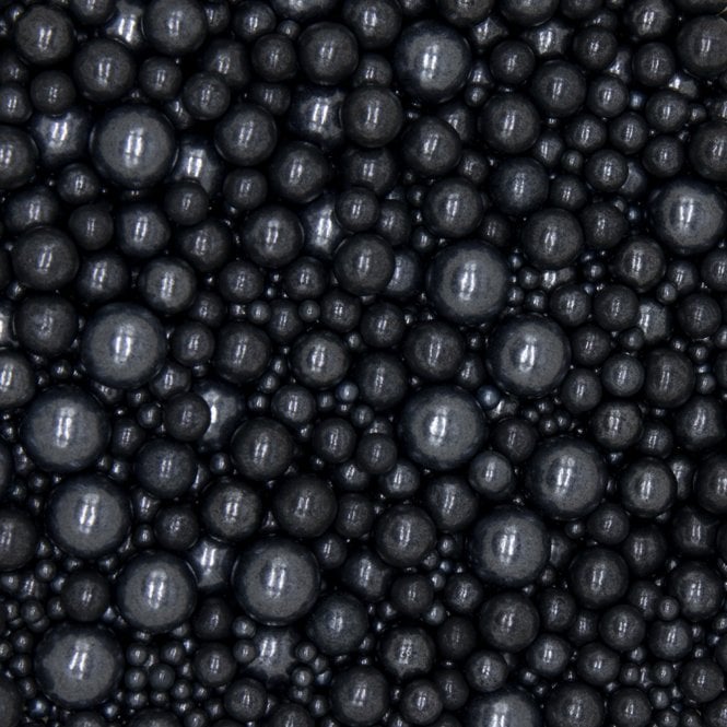 Noir Diamond Pearls Edible Sprinkles – Mixed Sizes - 80g