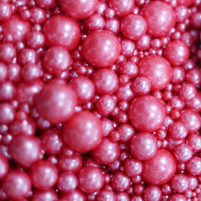 Raspberry Ripple Pearls Sprinkles - Mixed Sizes - 80g