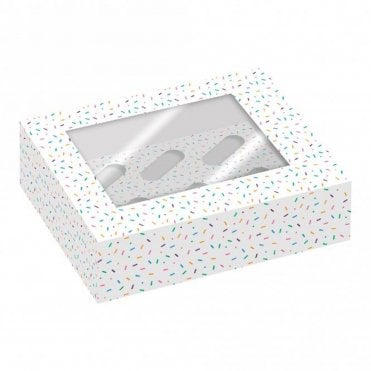Sprinkles Cupcake Box - Holds 6 (Pack of 2)