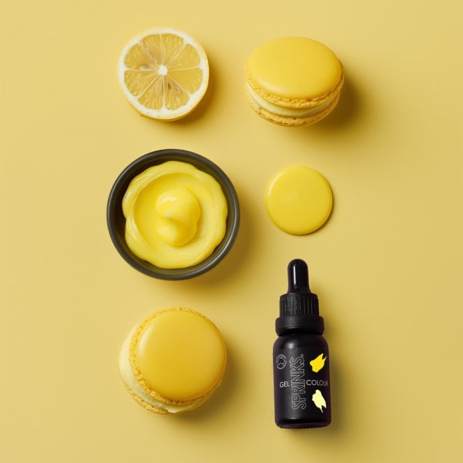 Bake Group LEMON - Professional Food Colouring Gel with Easy Dropper Bottle 15ml Best Before: 28/09/2025