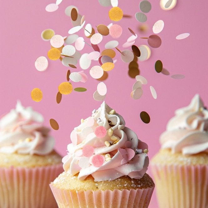 Bake Group PINK, WHITE & GOLD Wafer Decorations (9g) 