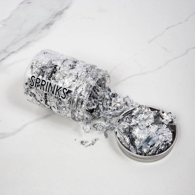 Bake Group Premium Silver Leaf Flakes in a Jar