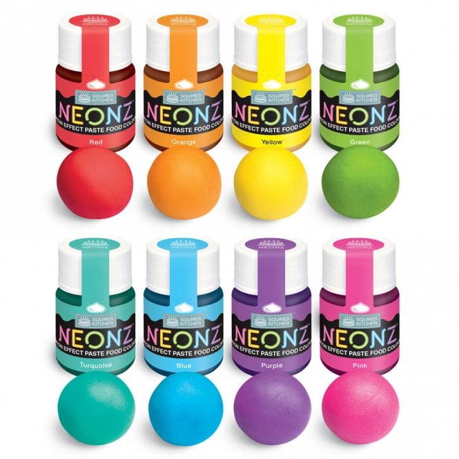 Squires Kitchen Bright Neon Effect Edible Food Paste Colouring