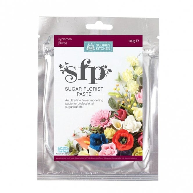 Squires Kitchen Cyclamen (Ruby) - Sugar Florist Paste SFP 100g