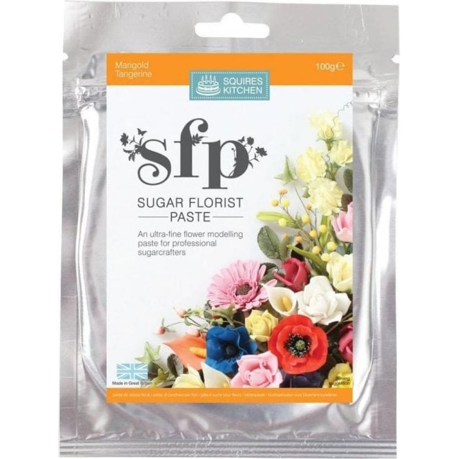 Squires Kitchen Tangerine (Marigold) - Sugar Florist Paste SFP 100g Best Before: 28/07/2025