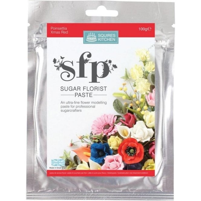 Squires Kitchen Xmas Red - Professional Sugar Florist Paste 100g