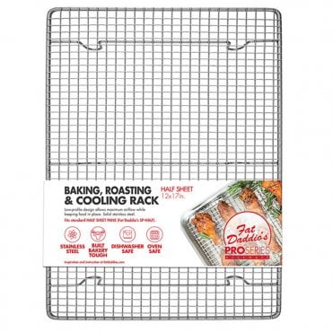 Stainless Steel Half Size Sheet Pan Footed Rack: Baking, Roasting & Cooling - 12 x 17"