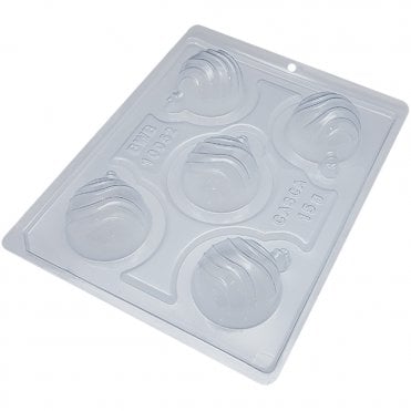 Striped Christmas Baubles Symphony Mould - 5 Cavity - Special Chocolate Mould