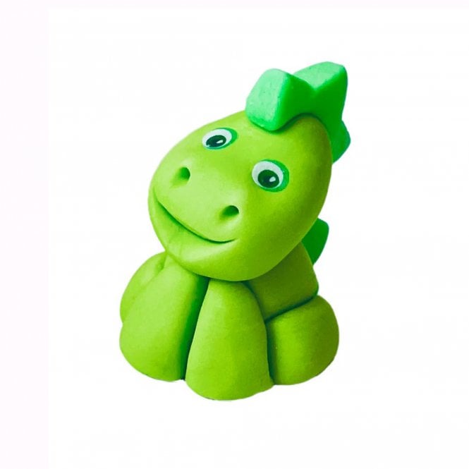 Sugar Art Playful Green Dino - Sugar Cake Topper (6cm)