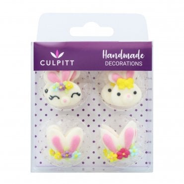 Sugar Bunny Collections - Premium Easter Sugar Decorations (Pack of 12)