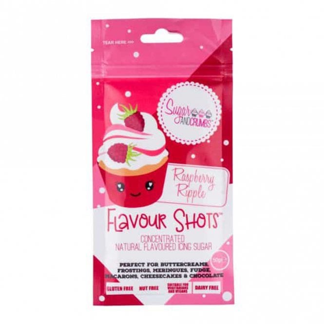 Sugar & Crumbs Flavour Shots! - Concentrated Icing Sugar - Raspberry Ripple 50g