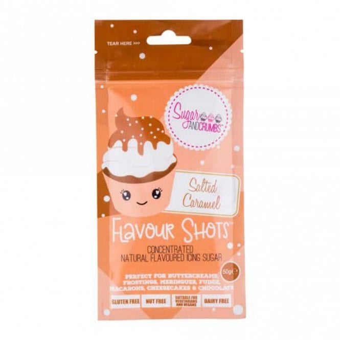 Sugar & Crumbs Flavour Shots! - Concentrated Icing Sugar - Salted Caramel 50g
