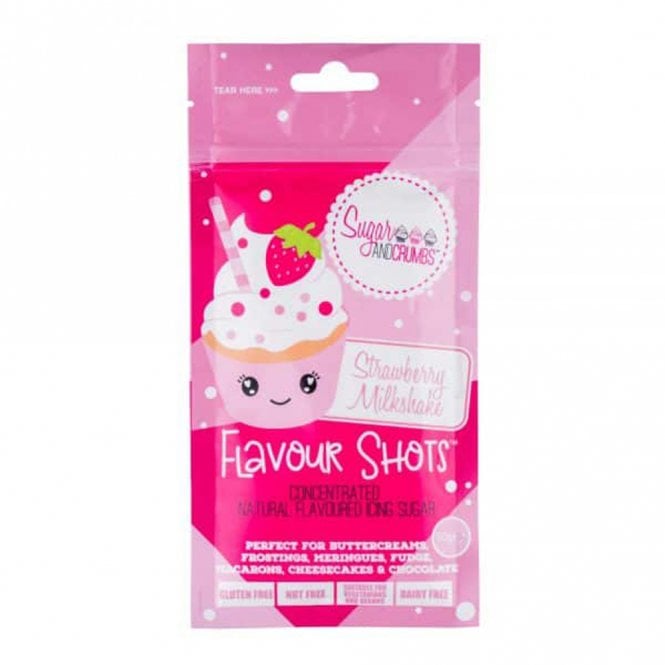Sugar & Crumbs Flavour Shots! - Concentrated Icing Sugar - Strawberry Milkshake 50g