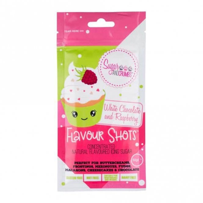 Sugar & Crumbs Flavour Shots! - Concentrated Icing Sugar - White Chocolate & Raspberry 50g